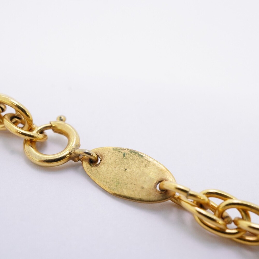 CHANEL Gold Pearl Logo Necklace - Picture 7 of 8